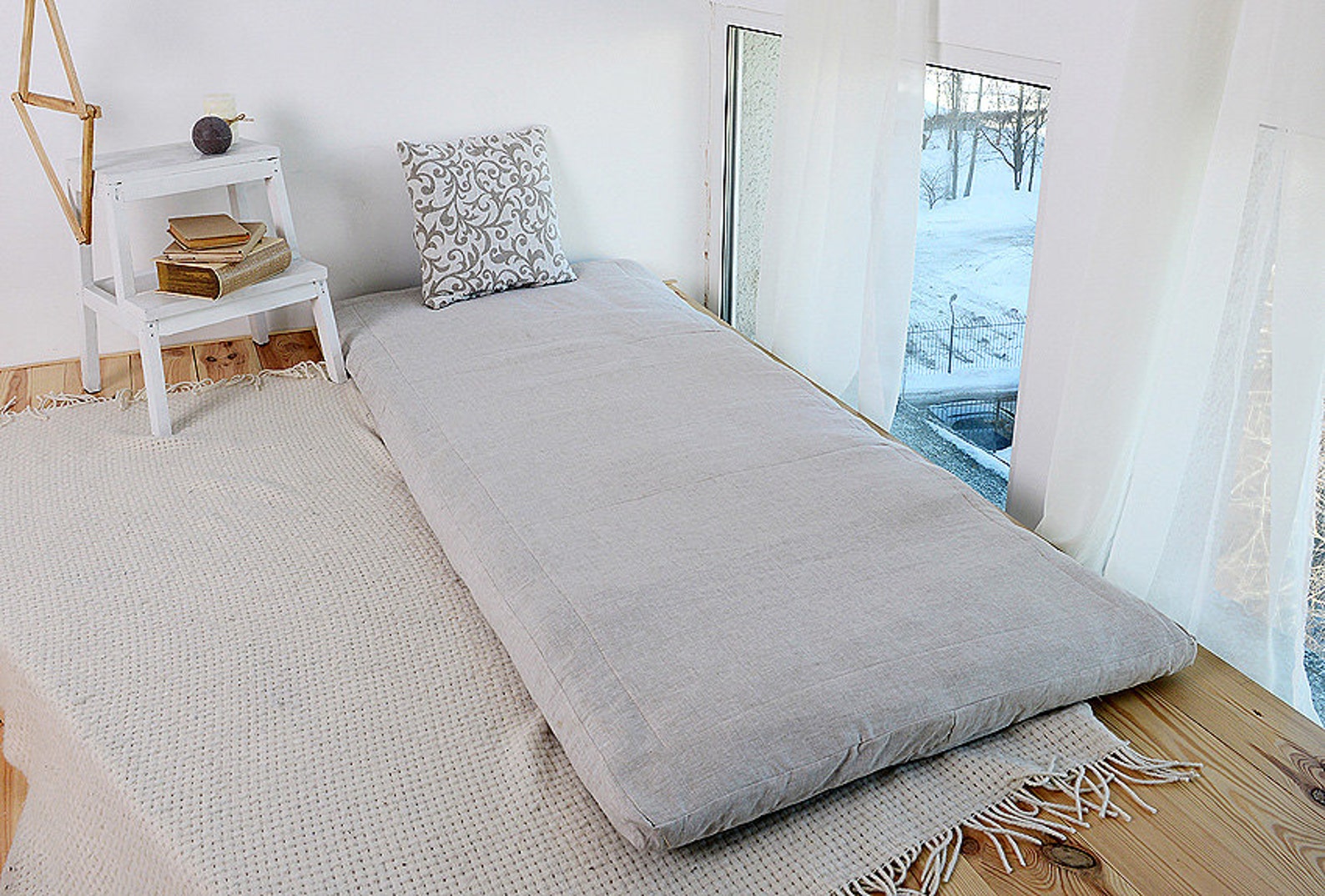 1.2height Flax&Cotton filled mattress covered natural Etsy