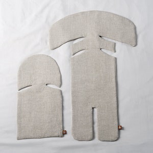 Linen Newborn Car Seat Insert: Natural Flax-Filled Cushion (Size 0+)