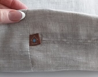 Pedido personalizado de fundas de cojín de lino S H S. DENSE con cremallera. Estuches de cojín de lino natural fuerte.