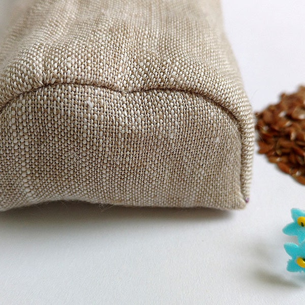 Linen roll for NECK with flax seeds, Eco roll for neck, Orthopedic neck pillow, size: 15x5cm/ 6x2" or 32x8cm/ 12.6x3"