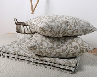 Luxus Leinen COMFORTER SET, Öko-Bettdecke mit Scheinkissenbezügen. Kundenbestellung.