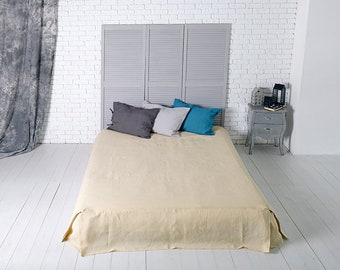 Tailored linen bedskirt, shabby chic bedding, linen bed skirt, from 10 to 24 drop or Custom Size. Linen Box Pleated Bedskirt.