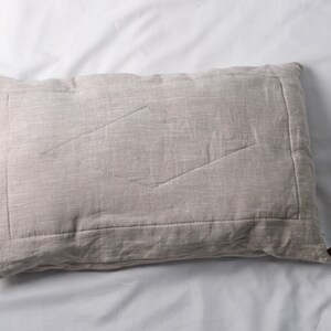 Pillow filled Flax layers and Hollofayber, Eco-friendly linen pillow filled with 2 natural flax layers and Hollofayber, Custom Flax cushion image 6