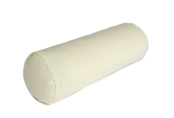 Natural cotton bolster case with a zipper. Neckroll linen zip off cover. Zippered cotton case for round pillow. Any size. Custom order
