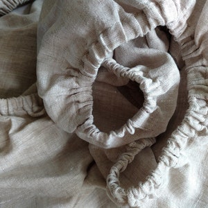 Natural flax grey linen fitted sheet. Eco-friendly linen fitted sheet, Twin linen fitted sheet, Full sheet, Queen, King linen fitted sheet.