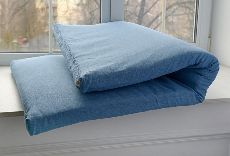 DENSE Natural Linen Crib Mattress Cover With Long Zipper. Etsy