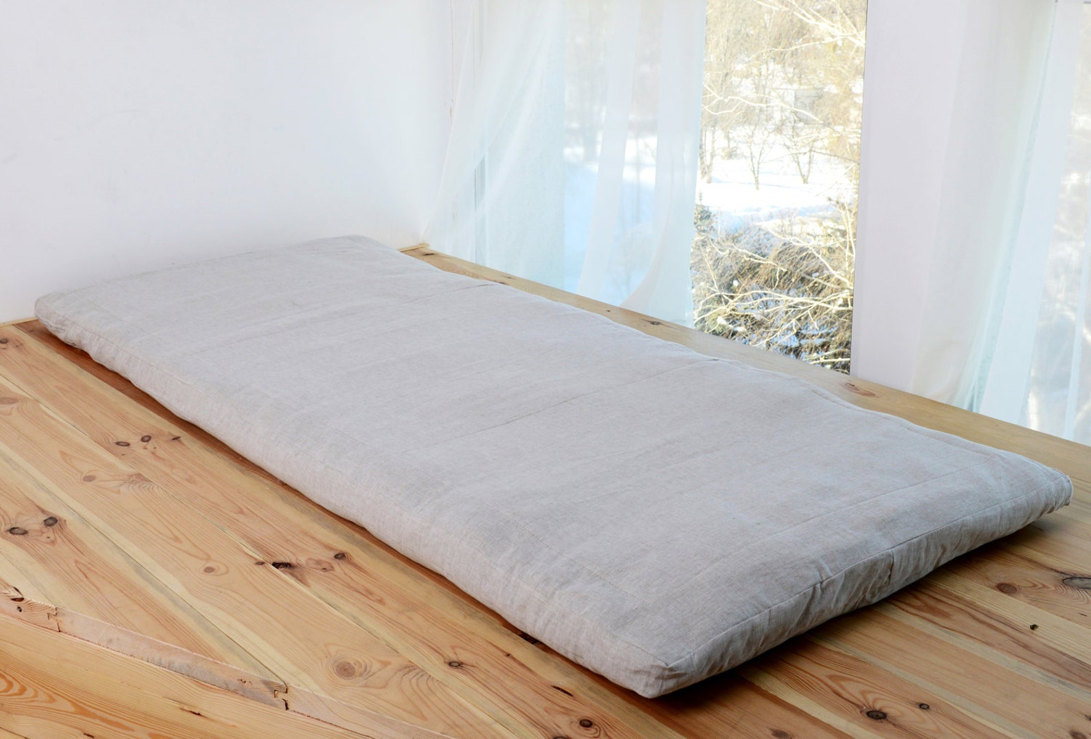 1.2height Flax&Cotton filled mattress covered natural Etsy