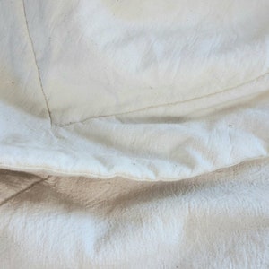 Cotton filled blanket covered natural unbleached cotton. Cotton coverlid, Cotton coverlet, Eco weighted blanket, Washable Cotton quilt image 2