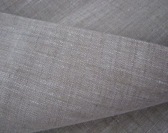 Natural Flax Grey Linen fabric, medium weight, luxury quality, density 170g/m2 (5,5 oz/ yd2). Width is about 86 inches (216-220cm)