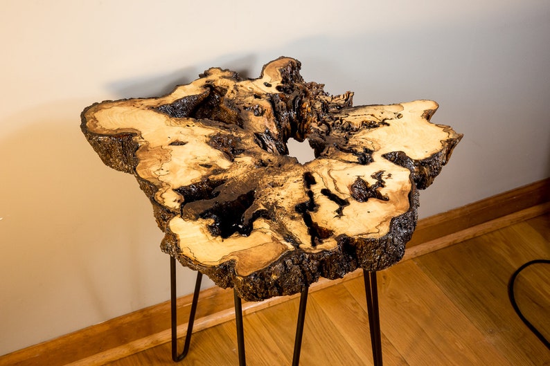 Live Edge Natural Edge Spalted Maple End Table