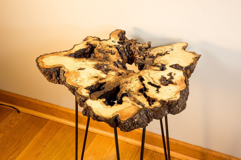 Live Edge Natural Edge Spalted Maple End Table