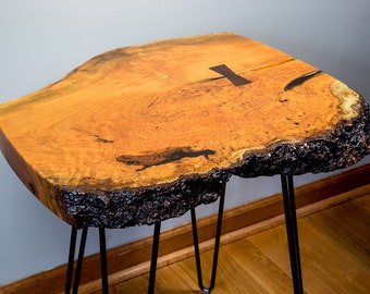 Natural Edge, Live Edge Cherry Burl End Table