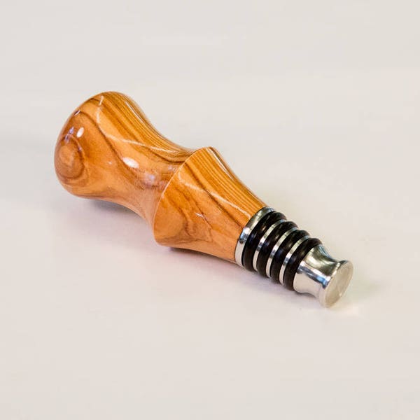 Hand Turned Mediterranean Olivewood Bottle Stopper