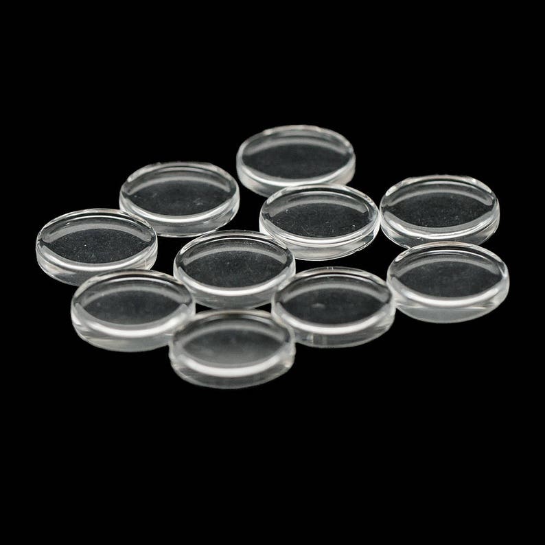 20x 16mm Circular Round Clear Flat Glass Cabochons