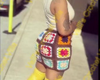 PATTERN ONLY! Granny Square Mini Skirt