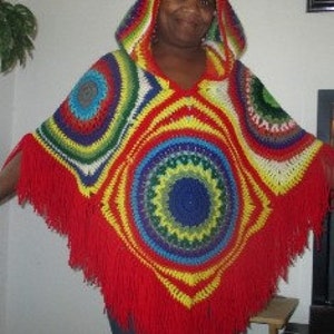 PATTERN ONLY: Retro Vintage Hooded Poncho