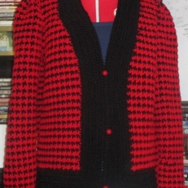 Wool Houndstooth Check Pattern Jacket