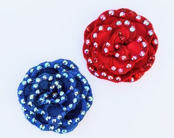 Adorno de flores para el cabello: bordado a máquina o a mano alzada, bordado de danza irlandesa