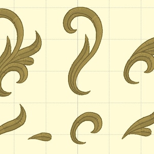 Peut inclure: Ensemble de six volutes décoratives dorées, parfaites pour ajouter une touche d'élégance à vos projets d'artisanat.