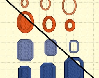 Contornos de piedras esmeralda y ovaladas (revisados) - Archivos de bordado, Danza irlandesa