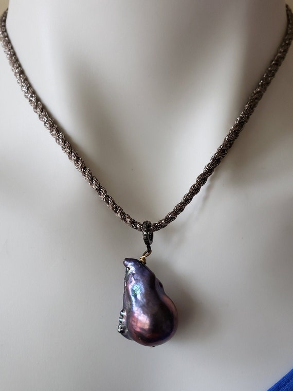 Swedish In2Design Metallic Fabric Cord Necklace wi