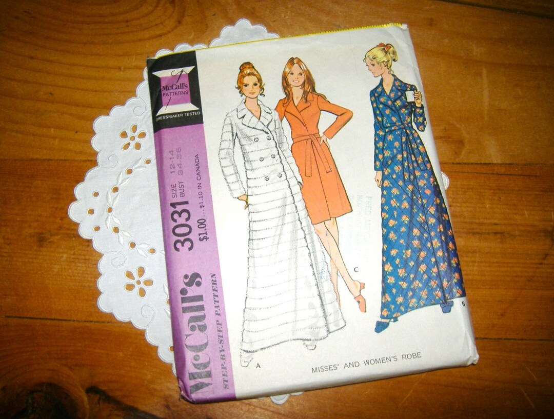 Mccall's Robe Pattern Uncut 1970s Mccall's Robe Pattern 3031 • Size 12-14 • Factory Folded - Etsy