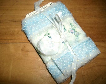 Hand Torn Ribbon • 14 Cloud Like yards • blue white tones