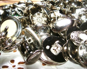 Button Lots • 300 Black, 135 Gold, 150 Silver metallic • your choice