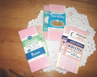 Vintage Pink Rayon Seam Binding • 2 new packs • your choice