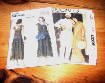 2 Uncut Costume Patterns • McCall's 8265 & Butterick B6399 • factory folded • Large sizes