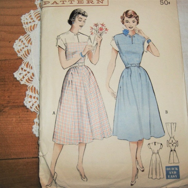 Vintage Butterick Dress Pattern 5791 • size 12 . bust 30 inches