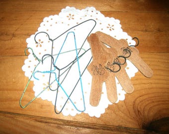 8 Little Doll Clothes Hangers • wire & wood