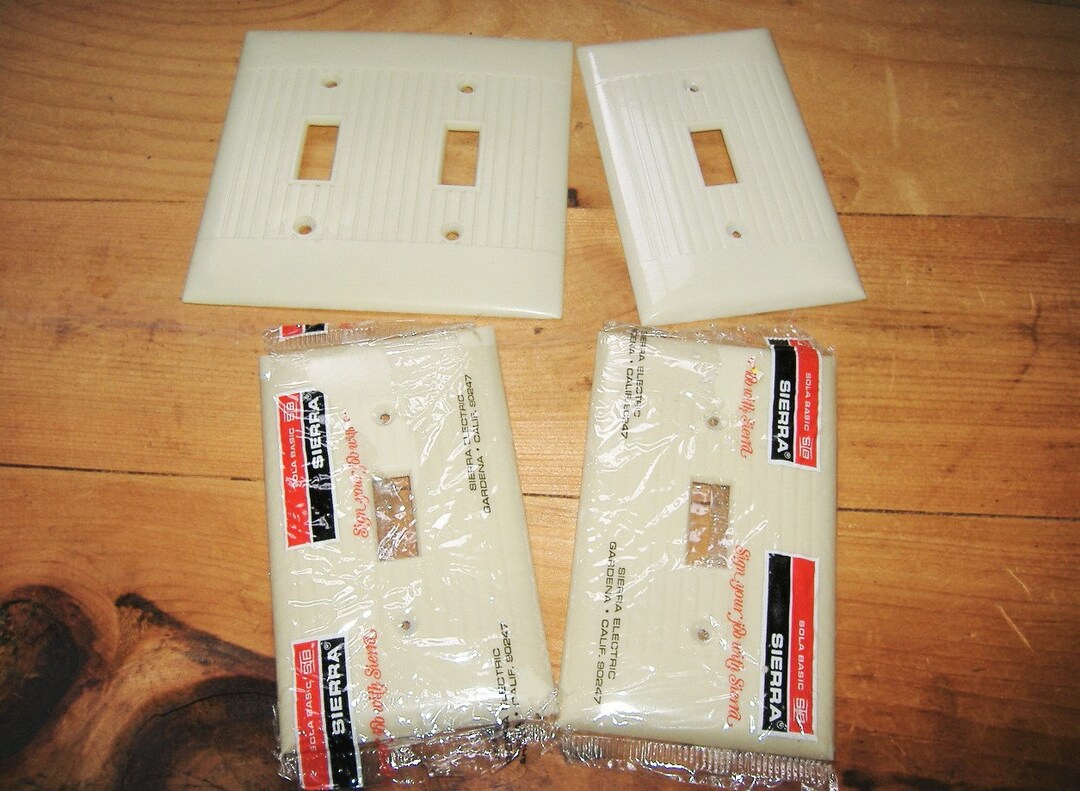 4 Vintage Ivory SIERRA Electrical Plate Covers Etsy