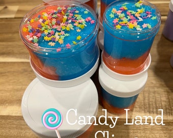 Candy Land Slime - Cotton Candy scent ~ ASMR ~Snow Fizz ~ Gifts for kids ~Gifts for adults~ Slime pops ~ Canada ~ Blue, Pink ~ Charms