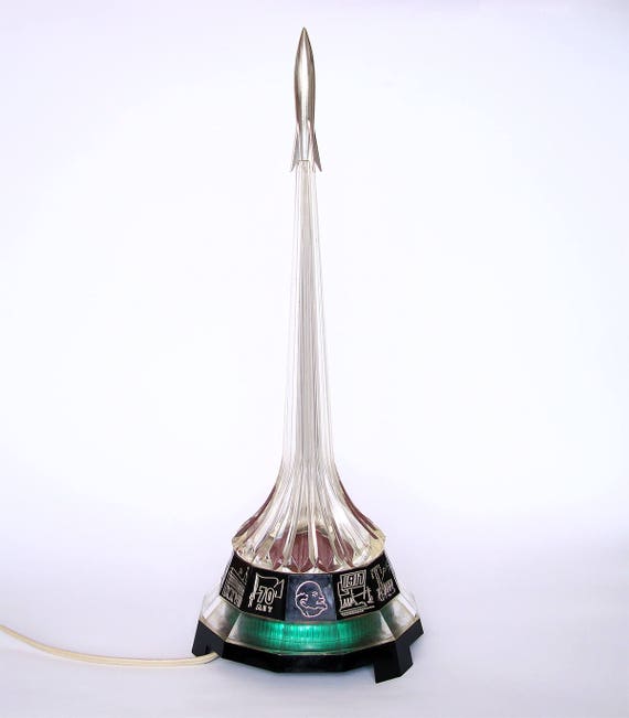 Vintage Night Lamp Soviet Space Rocket Bed Light Image 0