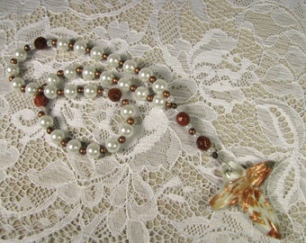 Anglican Prayer Beads-Rosary-White and Copper