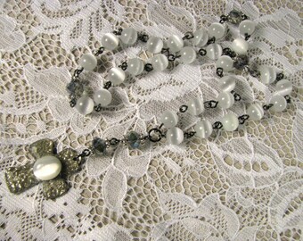 Anglican Prayer Beads-Rosary-White-Hand Wired