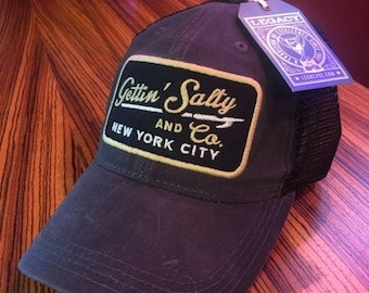 Firefighter Gettin Salty Charcoal Waxed Trucker Hat - Firefighter Hat - Perfect Firefighter Gift!