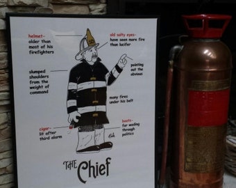 The Chief Firefighter Print Artwork