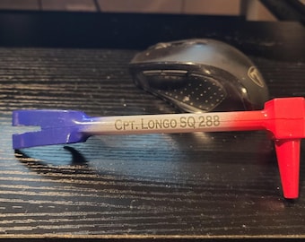 Custom Engraved Red White & Blue Halligan Bottle Opener - Firefighter Gift