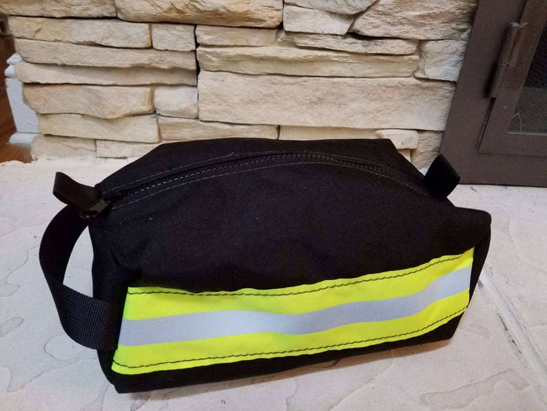 Bunker Gear Style Toiletry Bag Perfect Firefighter Gift Men's Toiletry Bag Shaving bag image 3