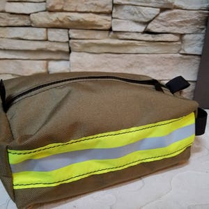 Bunker Gear Style Toiletry Bag Perfect Firefighter Gift Men's Toiletry Bag Shaving bag image 4