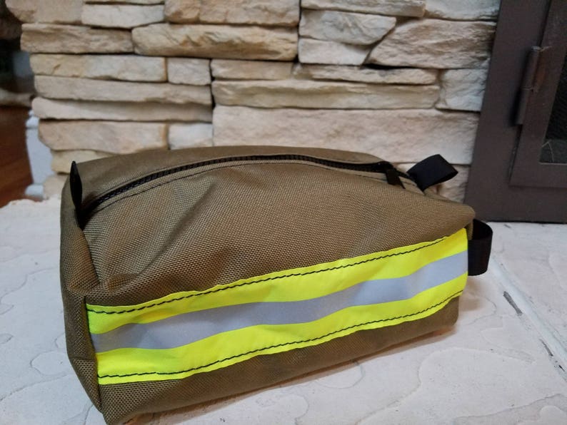 Bunker Gear Style Toiletry Bag Perfect Firefighter Gift Men's Toiletry Bag Shaving bag image 4