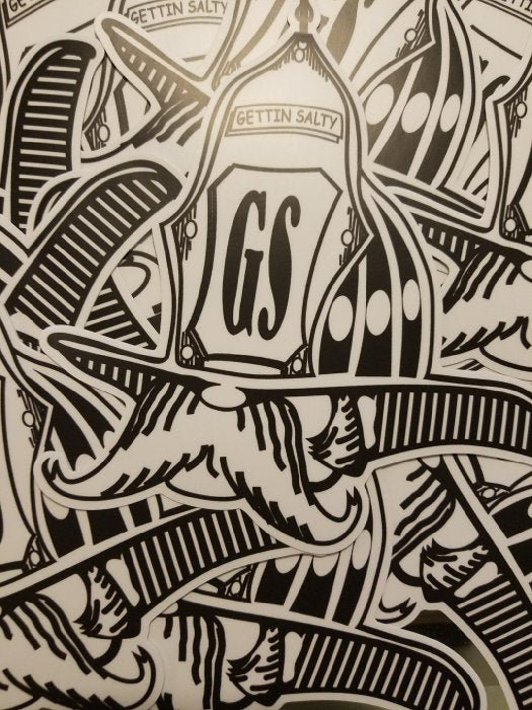 Classic Gettin Salty Large Decal - Fire Fighter Helmet Stickers ...