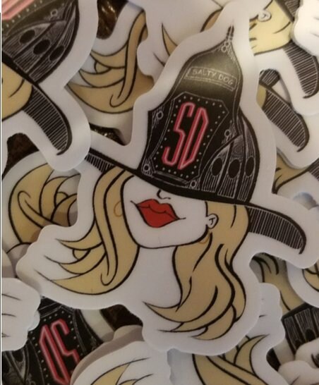 Blonde Female Firefighter Helmet Sticker: Salty Dog Decal - Etsy