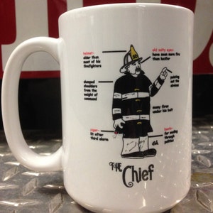 Chief Firefighter Ceramic Coffee Mug- Firefighter Cup- Firefighter Gift