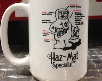 Haz Mat Firefighter Ceramic Coffee Mug - Firefighter Cup- Firefighter Gift