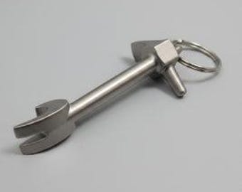 Llavero abrebotellas Halligan cromado / Abrebotellas de bombero