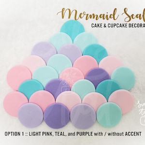 80 pcs Mermaid Scales fondant cake cupcake topper, edible, girl Birthday, Little Mermaid, Mermaid Fondant, Under the sea cake decoration