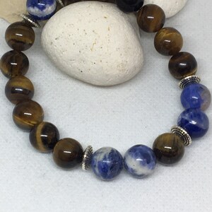 Men’s 10mm Tigers Eye & Sodalite Bracelet